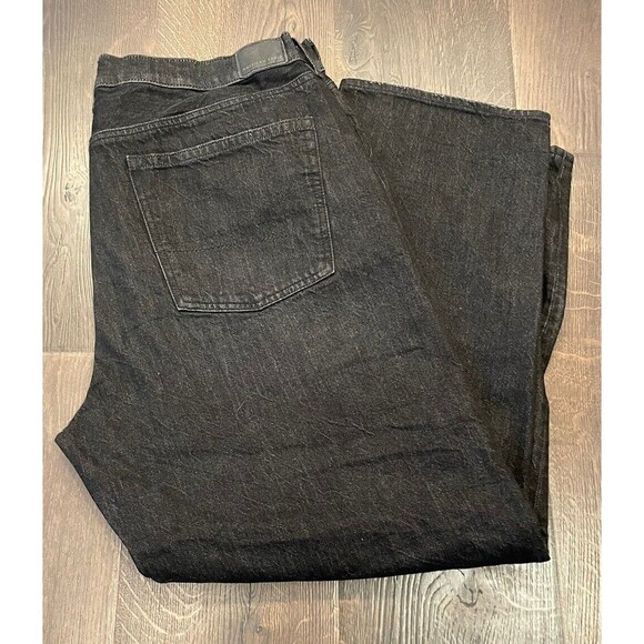 Women's American Eagle Real Good Black Jeans Straight Tapered 90s Style Size 16 - Picture 2 of 6